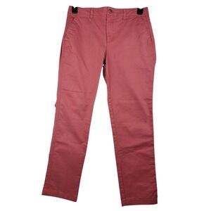Old Navy Pixie Chino Pants Pink Mid Rise Straight Leg Womens 32x27